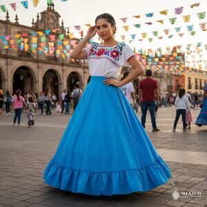 Mexican single circle practice skirt folklorico